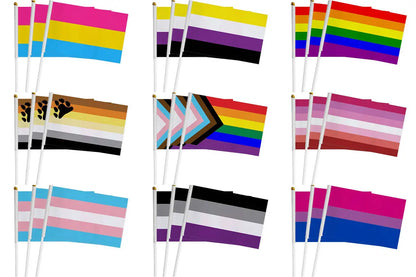 Pride Hand Flags 100pcs (14x21cm/20x30cm/30x45cm)